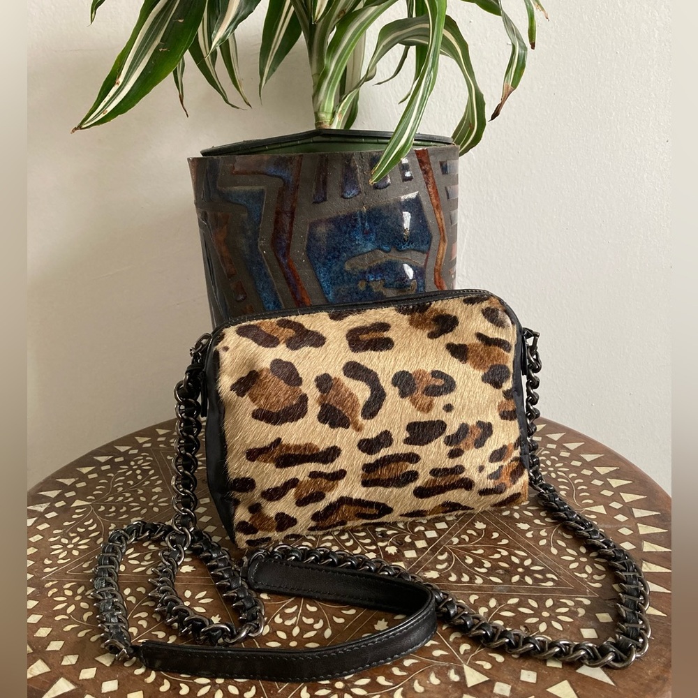 Americana by Sharif leopard crossbody bag.
